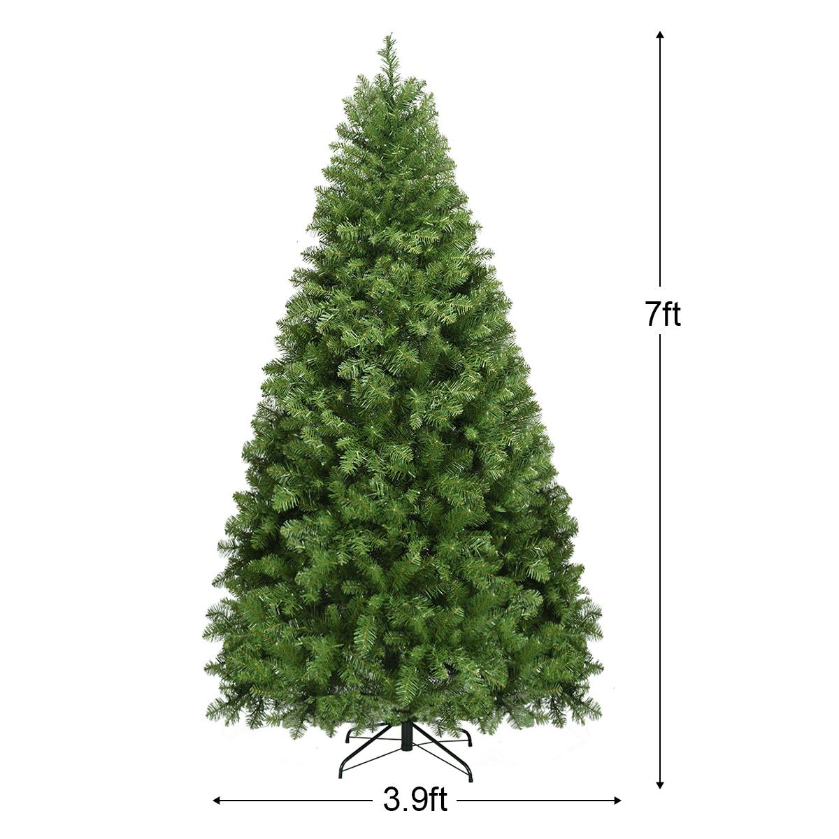 Costway Pre-Lit PVC Christmas Tree 7Ft Spruce Hinged 700 LED Lights