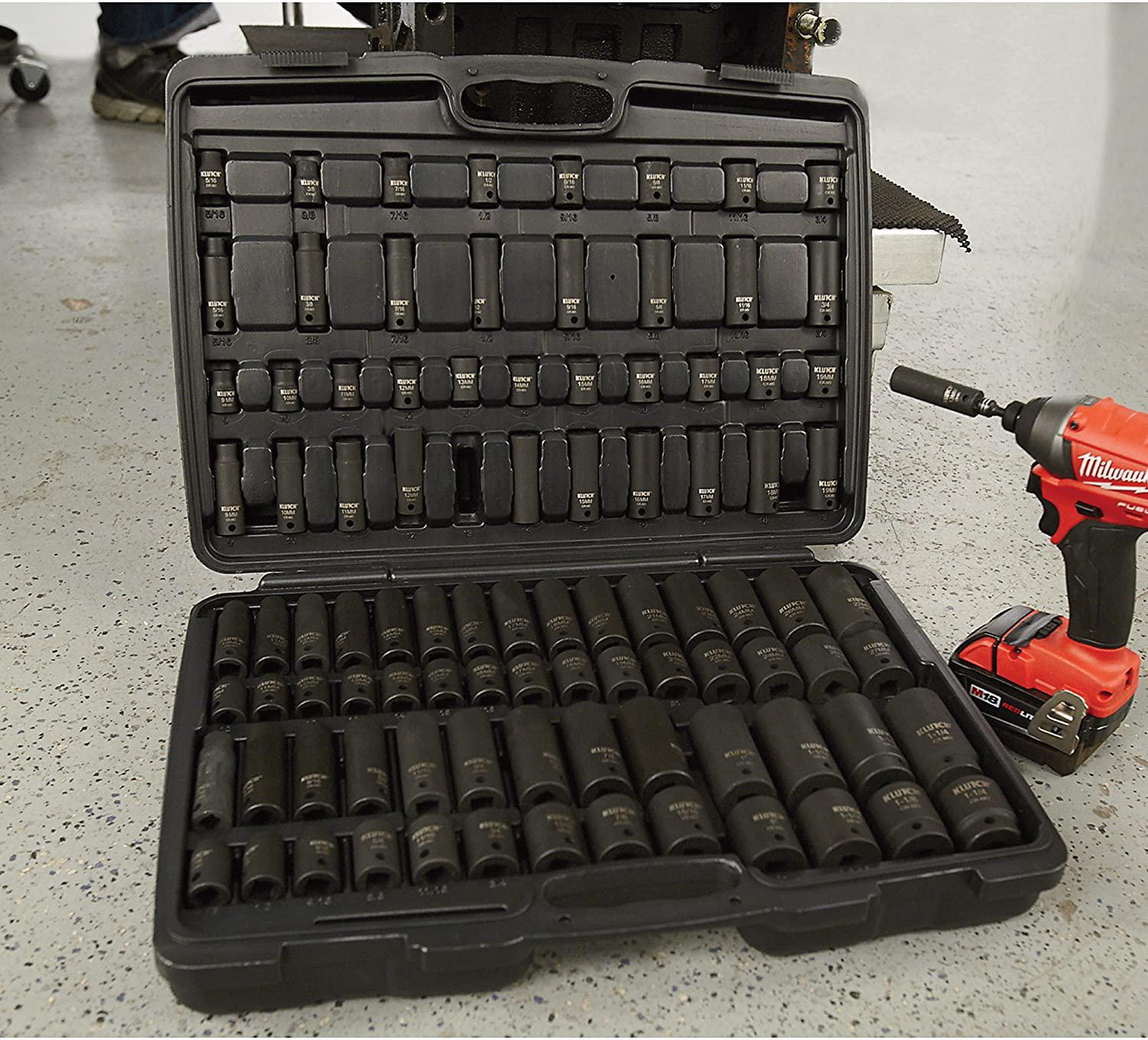 Klutch Impact Socket Set - 94-Pc. 3/8in.- and 1/2in.-Drive