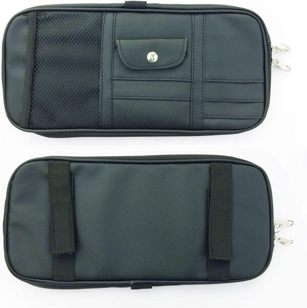 Da by Car Sun Visor Organizer Auto Car Visor Pocket and Interior Accessories Car Truck Visor Storage Pouch Holder with Multi-Pocket Net Zippers(Black)