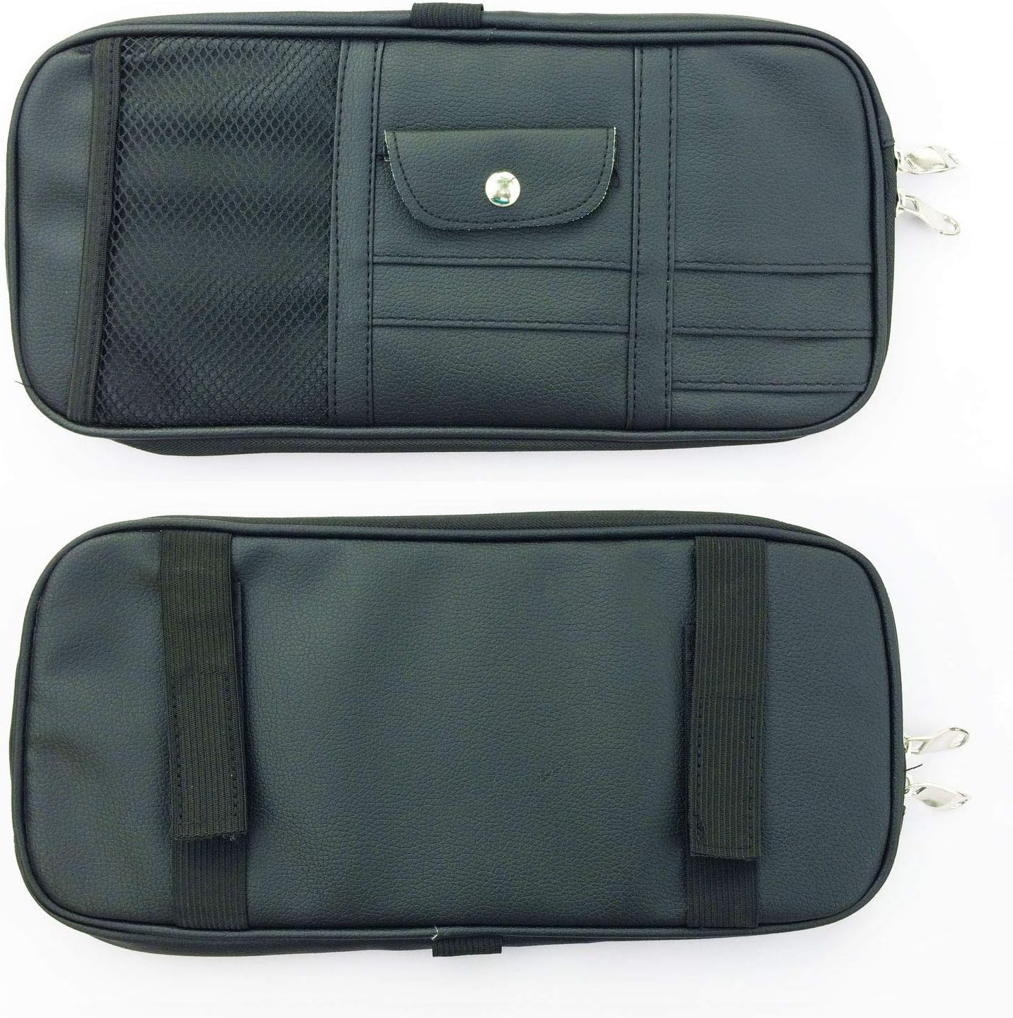 Da by Car Sun Visor Organizer Auto Car Visor Pocket and Interior Accessories Car Truck Visor Storage Pouch Holder with Multi-Pocket Net Zippers(Black)