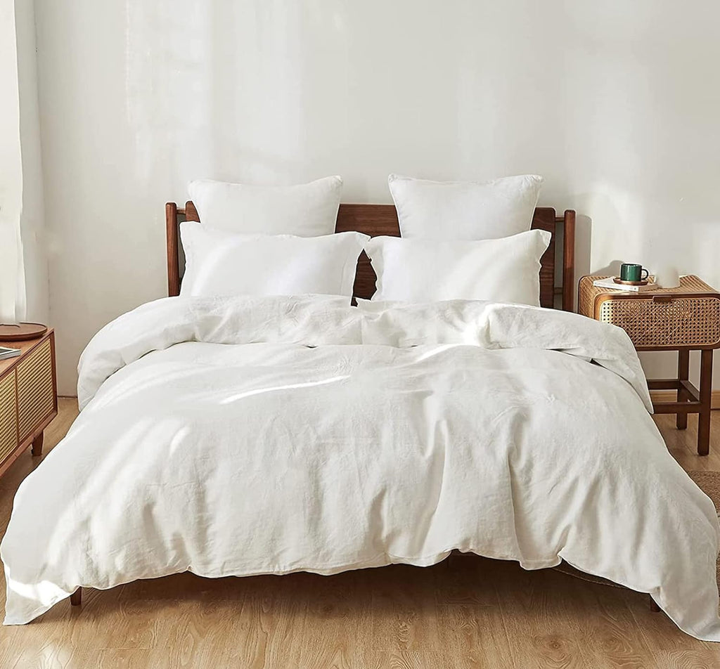 Duvet Protectors for Protective Cover Waterproof Washable Breathable Comforter Duvet Cover with Inner Corner Ties,Zipper Incontinence Care Bedding. (King,White)