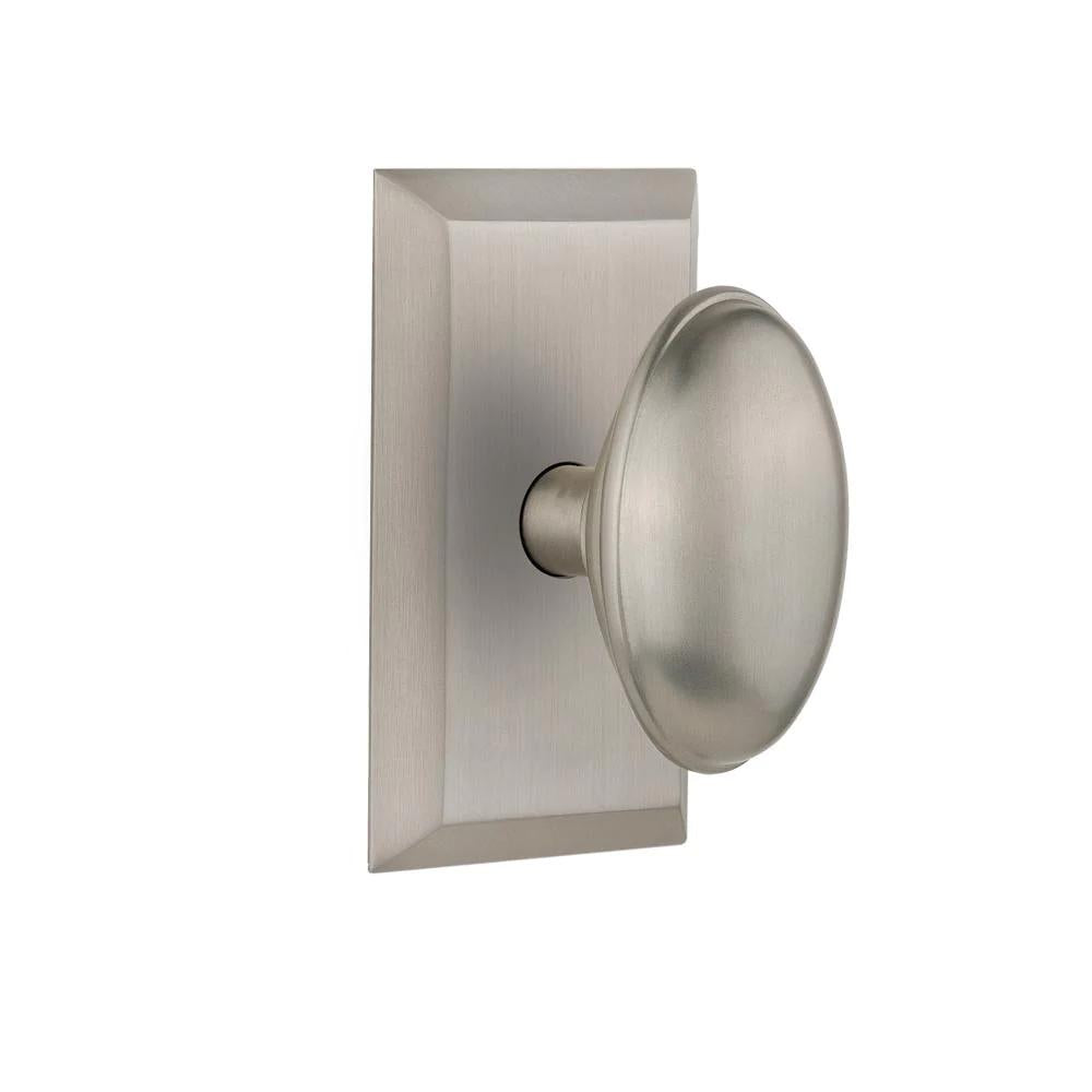 Studio Plate 2-3/4 in. Backset Satin Nickel PassaHall/Closet Homestead Door Knob