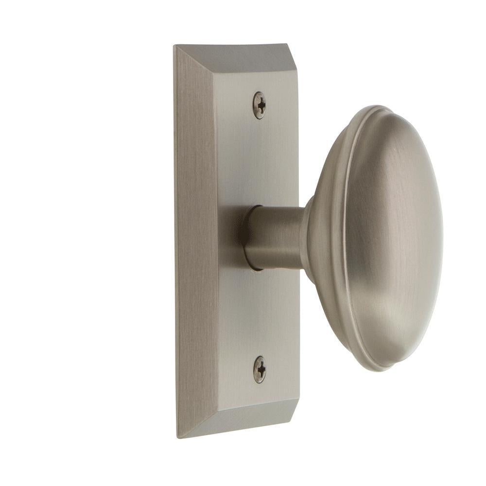 Studio Plate 2-3/4 in. Backset Satin Nickel PassaHall/Closet Homestead Door Knob