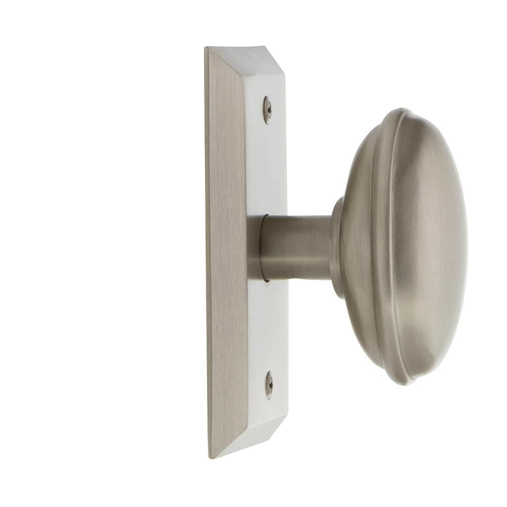 Studio Plate 2-3/4 in. Backset Satin Nickel PassaHall/Closet Homestead Door Knob
