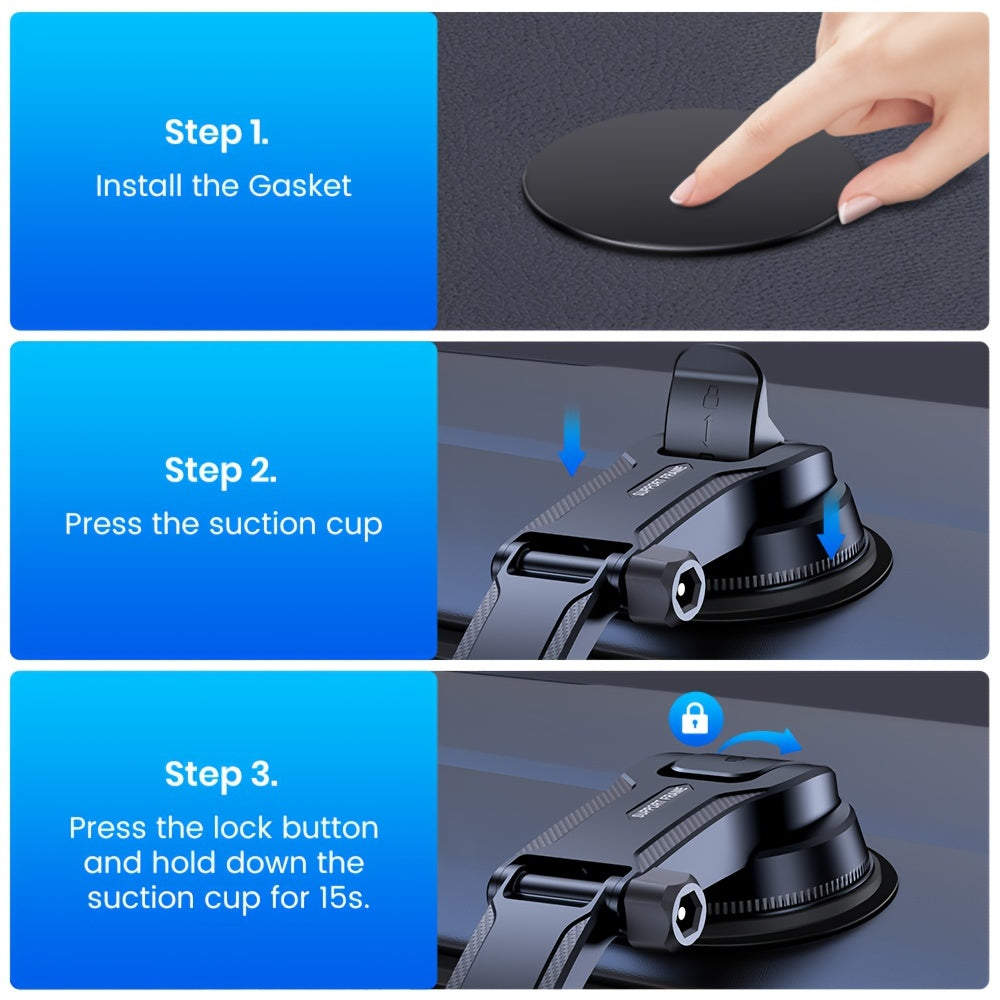 TOPK D38-C Car Phone Holder Mount, Upgraded Adjustable Horizontally And Vertically Cell Phone Holder For Car Dashboard Compatible With All Phones