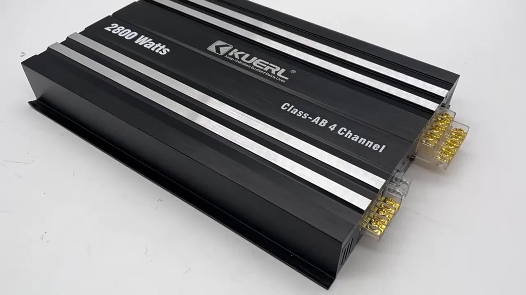 KUERL 4 Channel AB Class 12V Car Amplifier , 5800W Power Stereo Amplifier, Car Audio Amplifier To Drive Subwoofers And Speakers