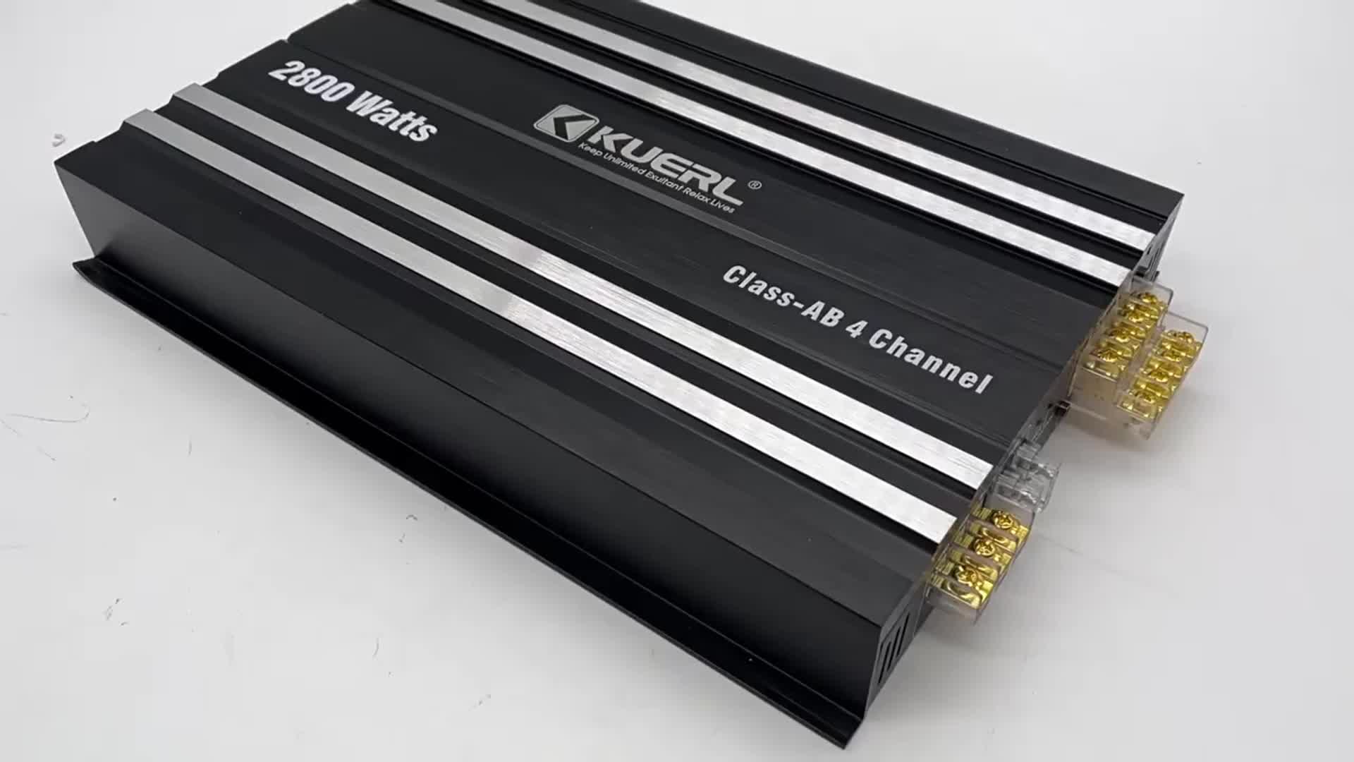 KUERL 4 Channel AB Class 12V Car Amplifier , 5800W Power Stereo Amplifier, Car Audio Amplifier To Drive Subwoofers And Speakers