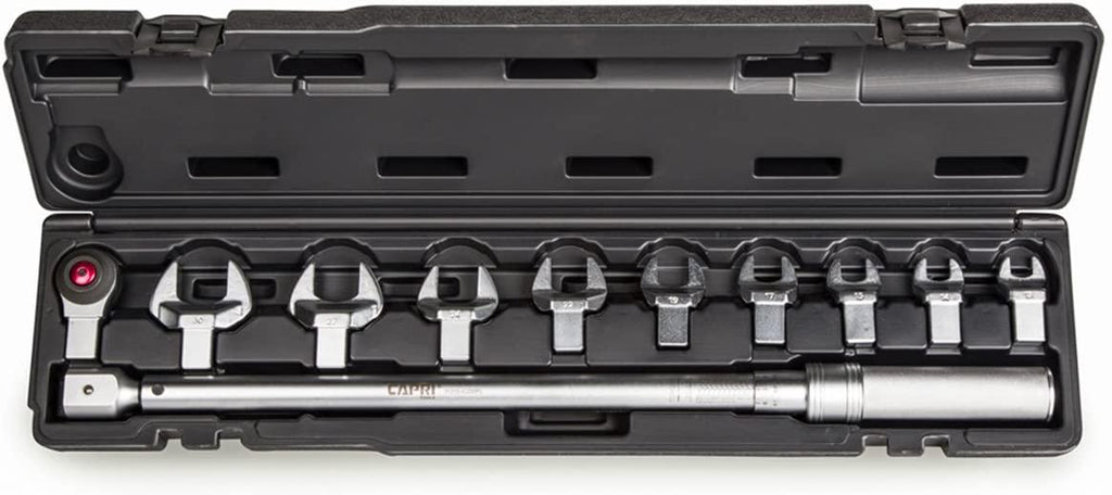 Capri Tools 30-250 ft. lbs. Interchangeable Torque Wrench and Heads Set, 14 mm x 18 mm Drive, 11-Piece