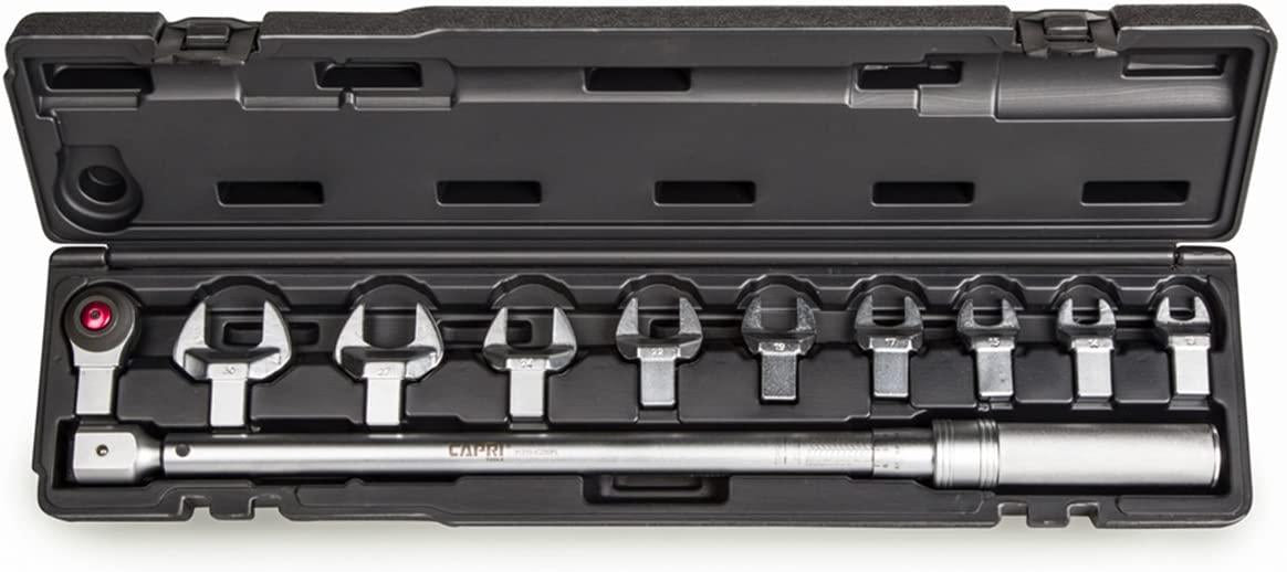 Capri Tools 30-250 ft. lbs. Interchangeable Torque Wrench and Heads Set, 14 mm x 18 mm Drive, 11-Piece