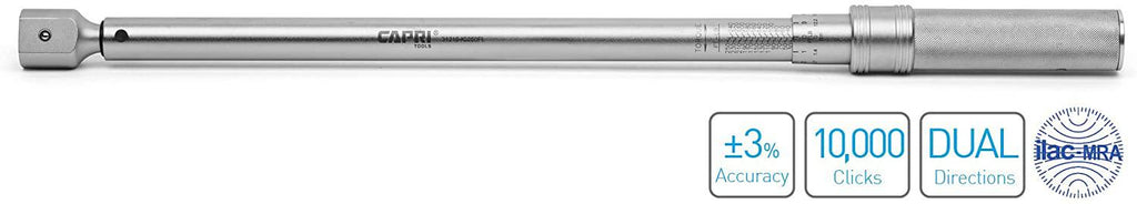 Capri Tools 30-250 ft. lbs. Interchangeable Torque Wrench and Heads Set, 14 mm x 18 mm Drive, 11-Piece