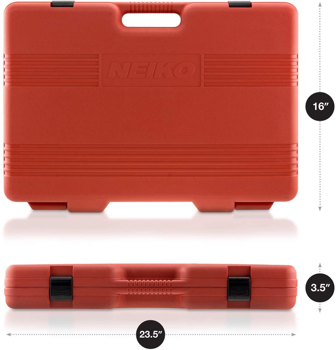 Neiko 02448A 1/2" Drive  Impact Socket Set, 65Piece Deep &amp; Shallow Socket Assortment | Standard SAE (3/8" To 1-1/4") &amp; Metric (10-24 mm) Sizes | Includes Adapters &amp; Ratchet Handle