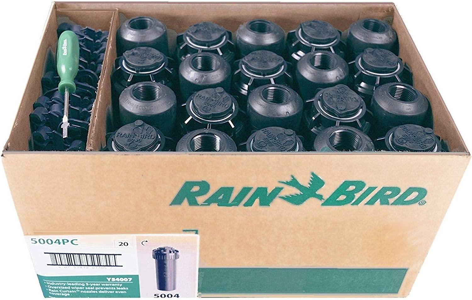 5000 Series Rotor Sprinkler Head - 5004 PC Model, Adjustable 40-360 Degree Part-Circle, 4 Inch Pop-Up Lawn Sprayer Irrigation System - 25 to 50 Feet Water Spray Distance (Y54007) (20 Pack Case)