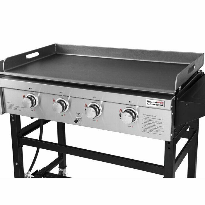 Outdoor CooStation BBQ Gas Griddle Flat Top 4 Burner Propane Barbecue Grill