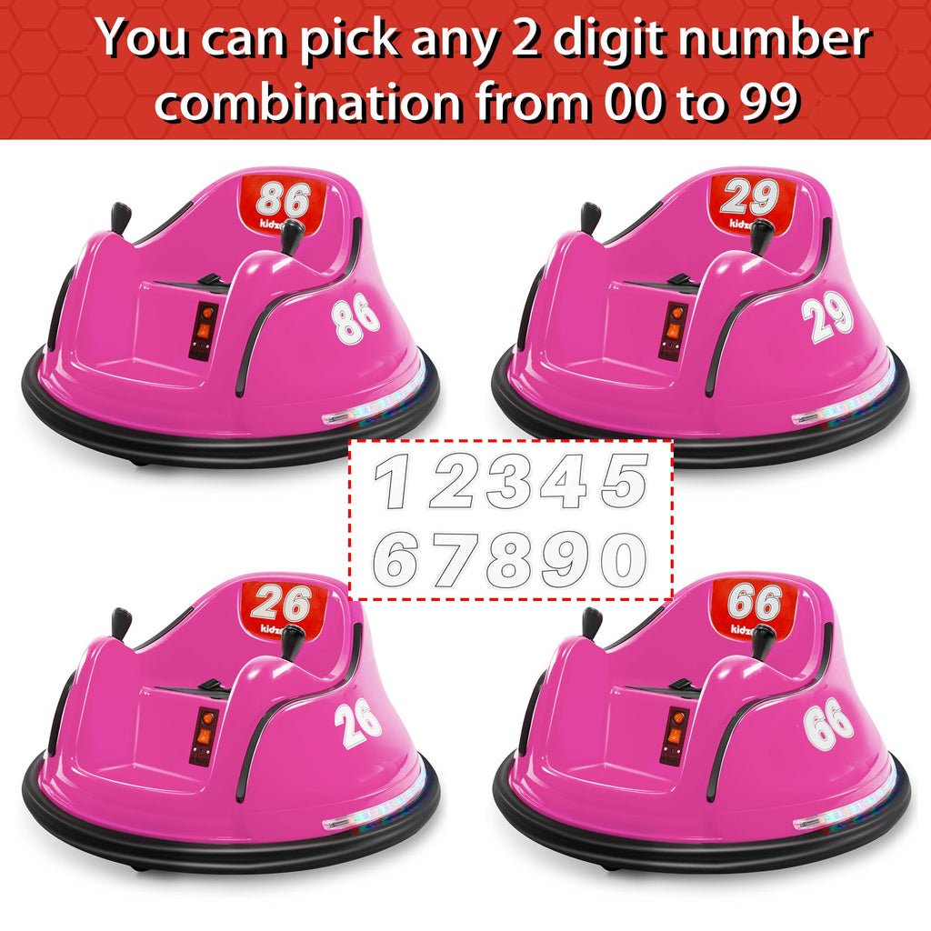 Kidzone DIY Number 6V Kids Toy Electric Ride On Bumper Car Vehicle Remote Control 360 Spin ASTM-certified 1-6 Years