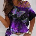 Asymmetric Design Skull Print T-shirt