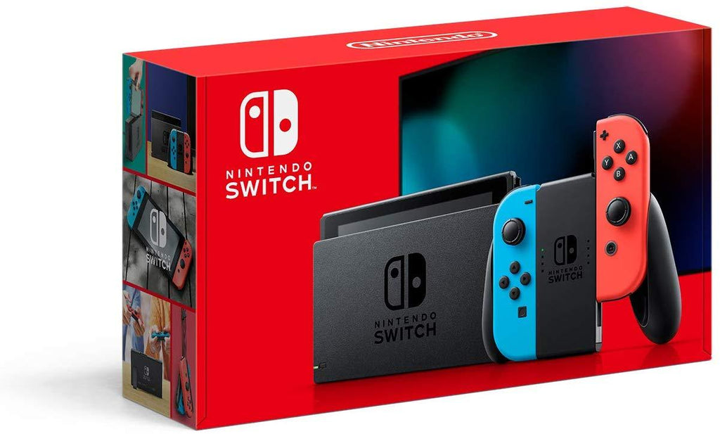 Nintendo Switch with Neon Blue and Neon Red Joy‐Con