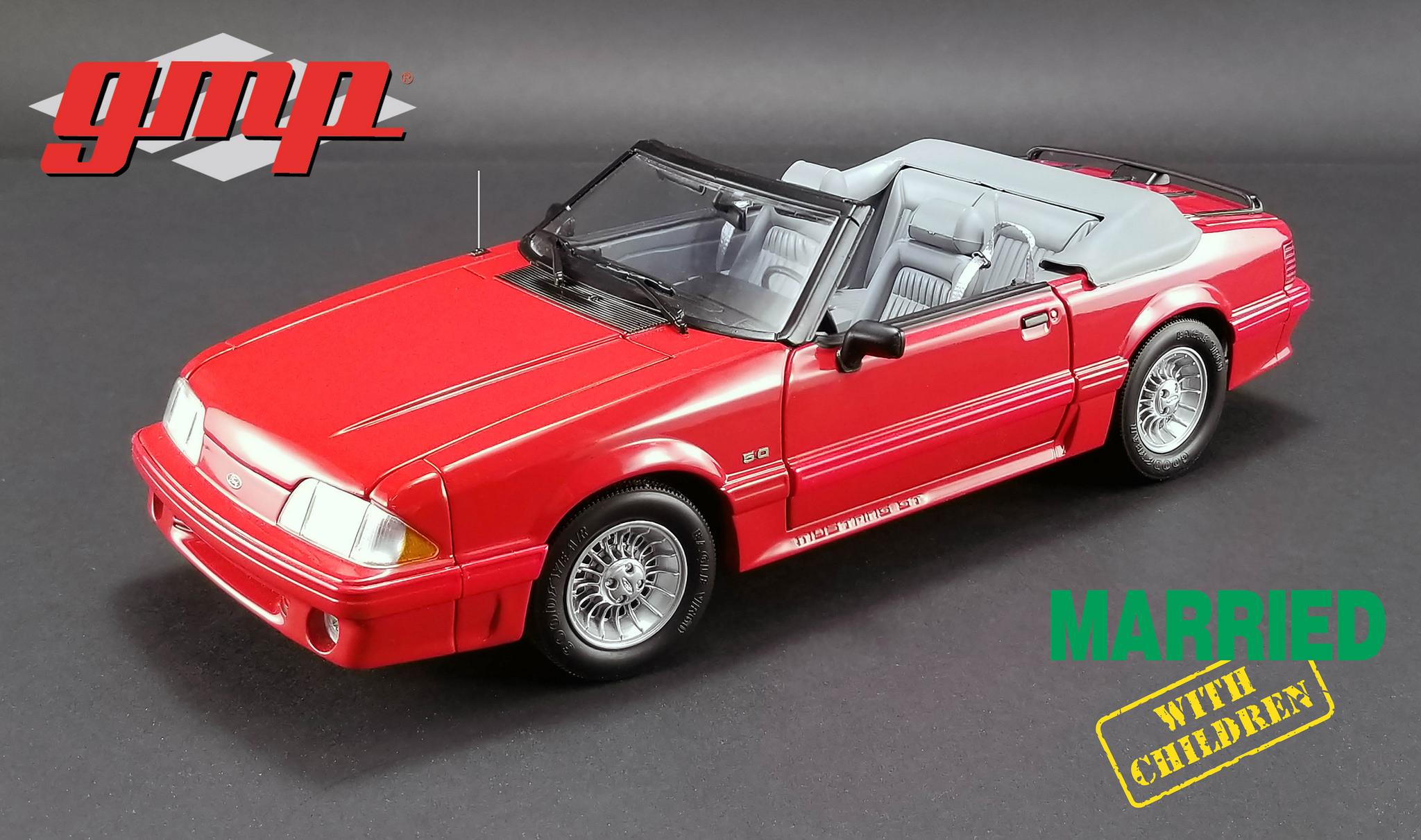1988 Ford Mustang 5.0 Convertible Red "Married with Children" TV Series Ltd Ed 630 pcs 1/18 Diecast Car by GMP