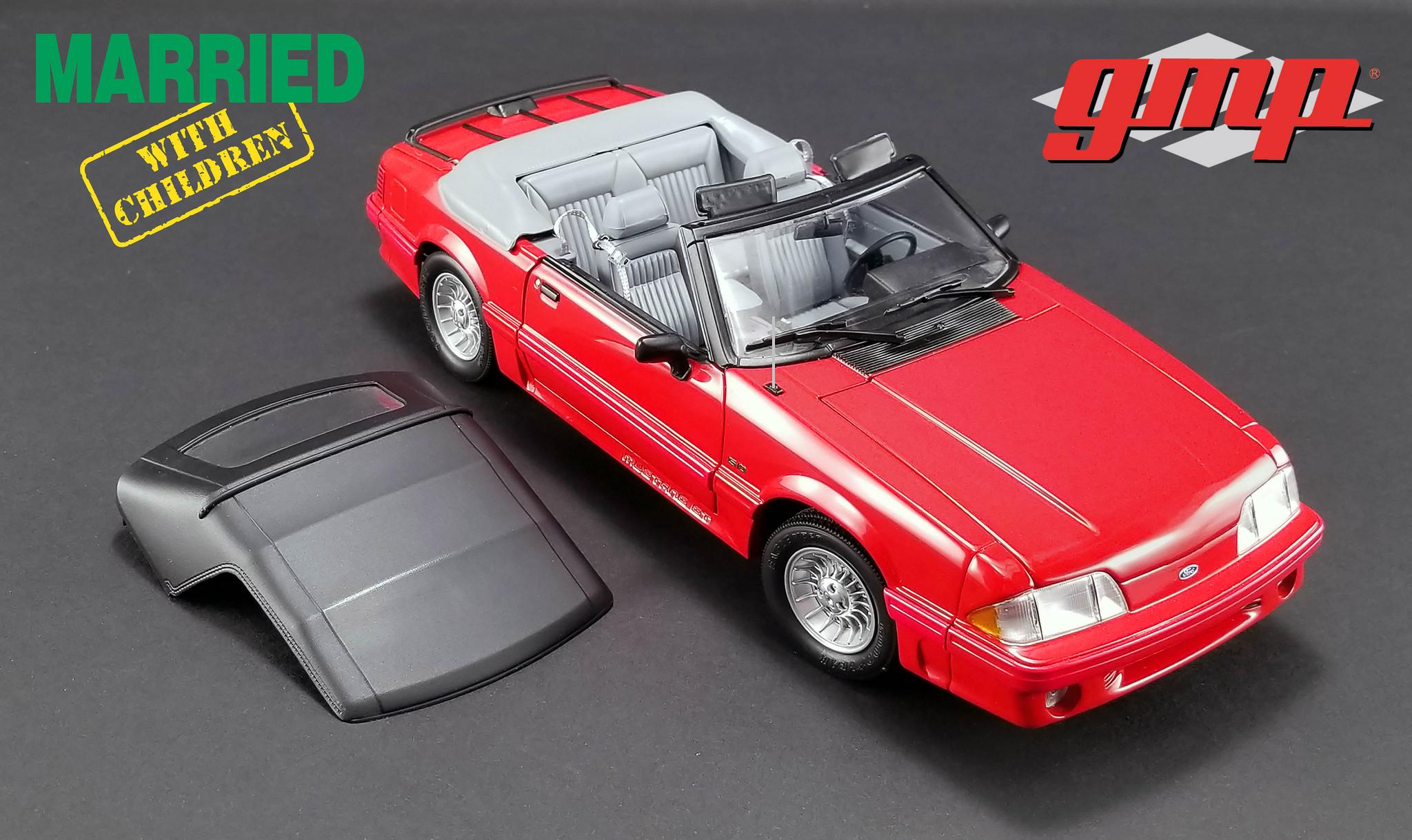 1988 Ford Mustang 5.0 Convertible Red "Married with Children" TV Series Ltd Ed 630 pcs 1/18 Diecast Car by GMP