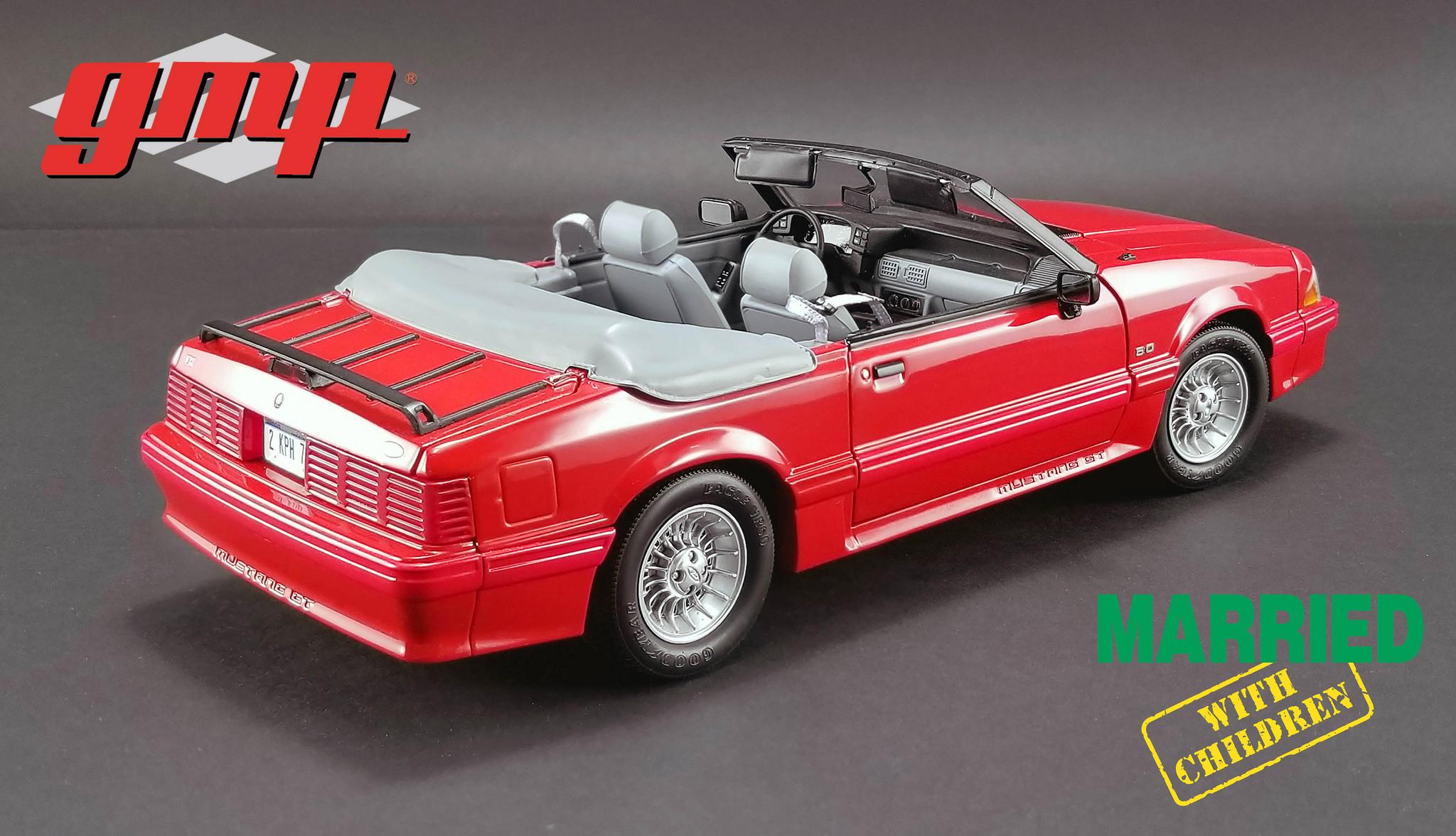 1988 Ford Mustang 5.0 Convertible Red "Married with Children" TV Series Ltd Ed 630 pcs 1/18 Diecast Car by GMP