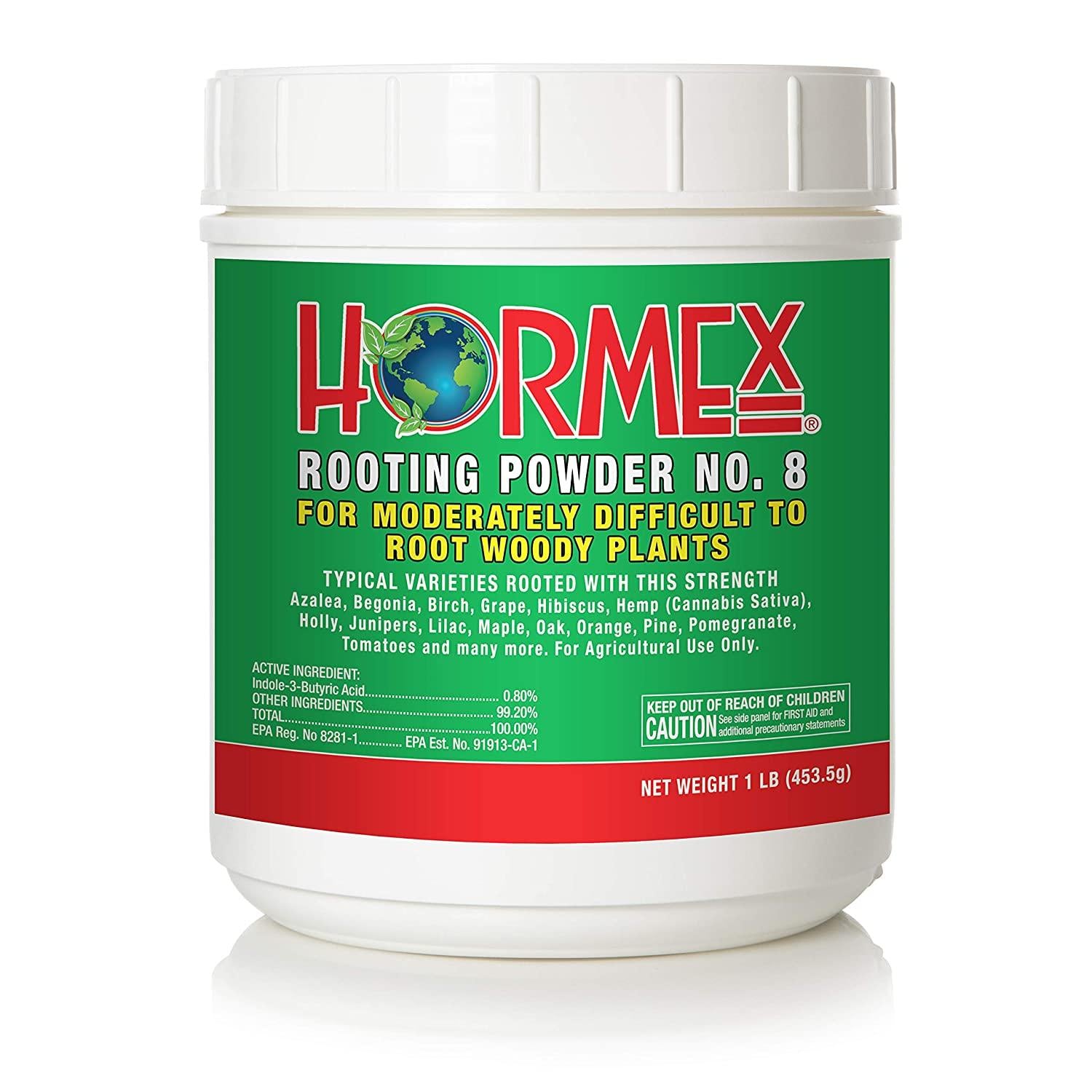 Rooting Hormone for Cuttings - Plant Propagation Rooting Powder #8 by Hormex - for Moderately Difficult to Root Plants - Fastest IBA Rooting Compound for Healthy Plants