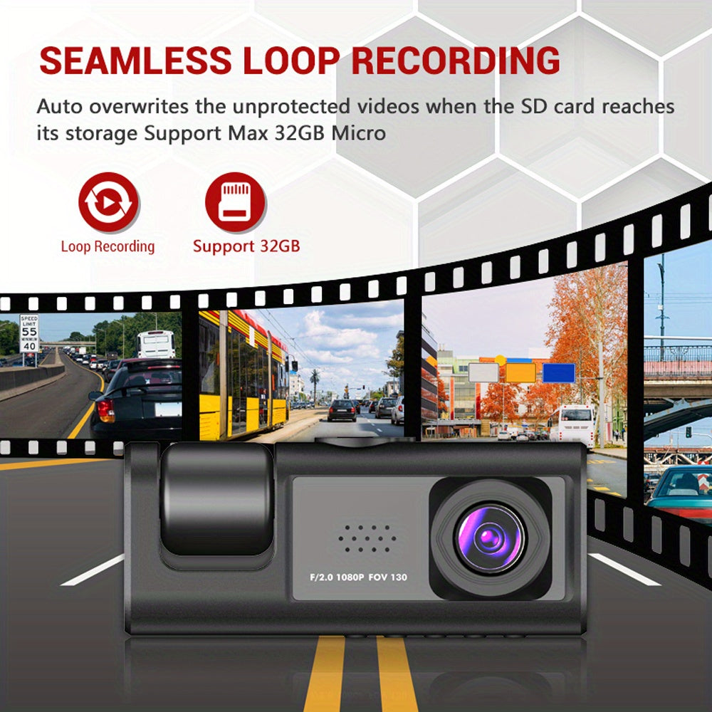 Dash Cam For Cars,Front And Inside,1080P Dual Camera With IR Night Vision,Loop Recording,Car DVR Camera With 2 Inch IPS Screen,car Dashboard Video Cam