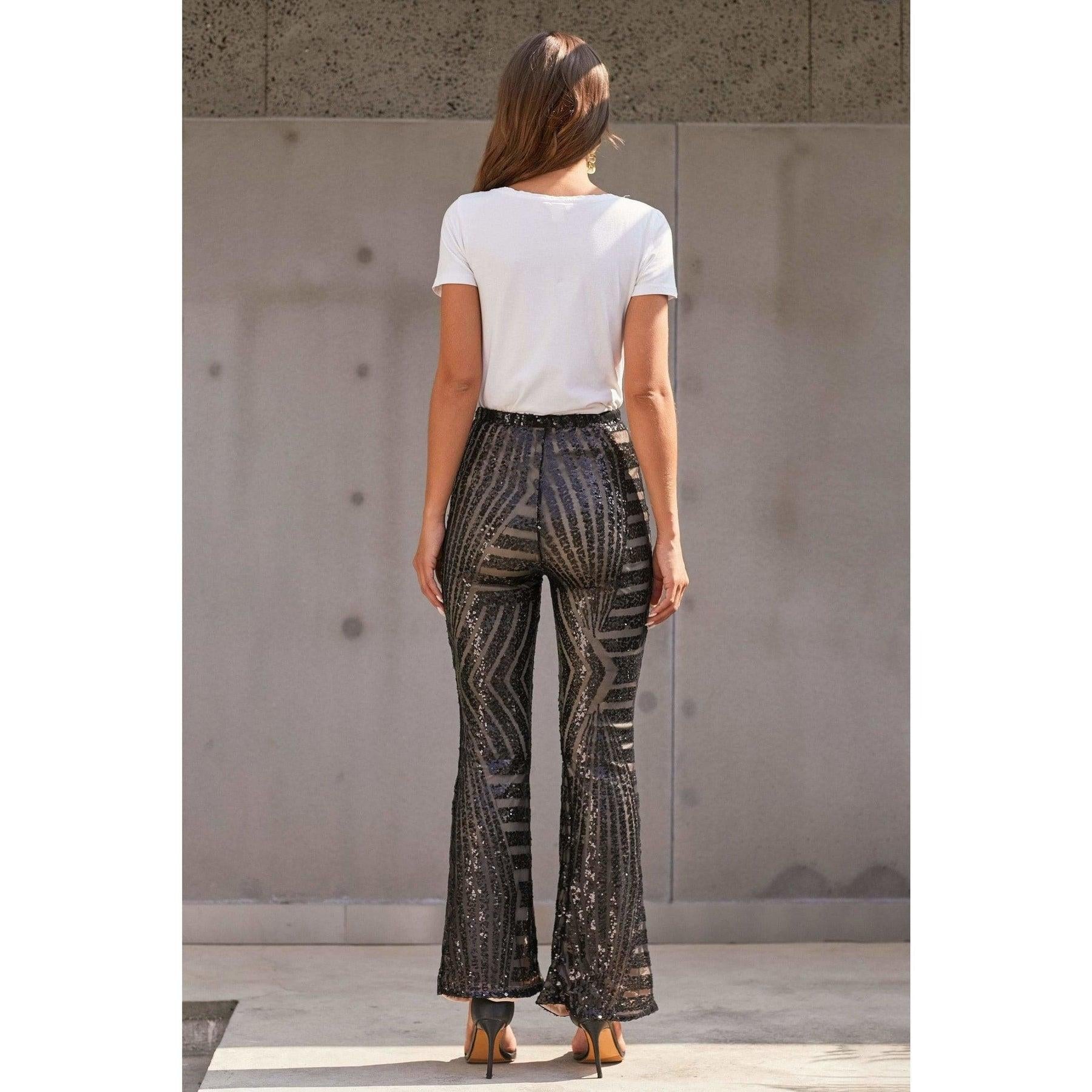 high waist sequins trouser
