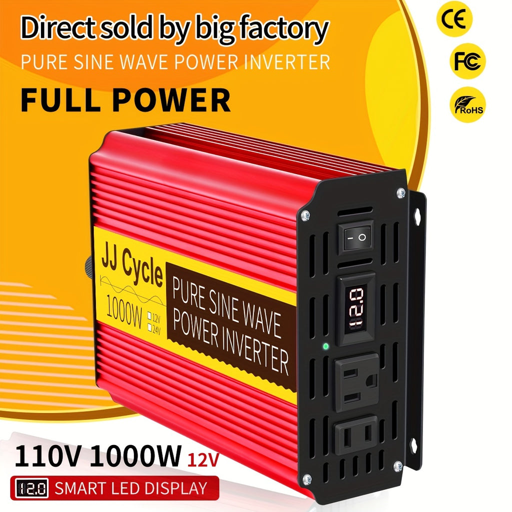 Pure Sine Wave Power Inverter 12V/24V To 110V 60HZ 500W 1000W 1500W 2000W DC To AC VoltaConverter Power Supply