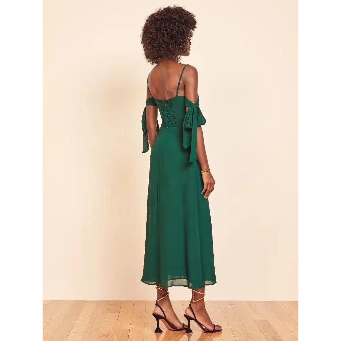 vintage off shoulder long dress