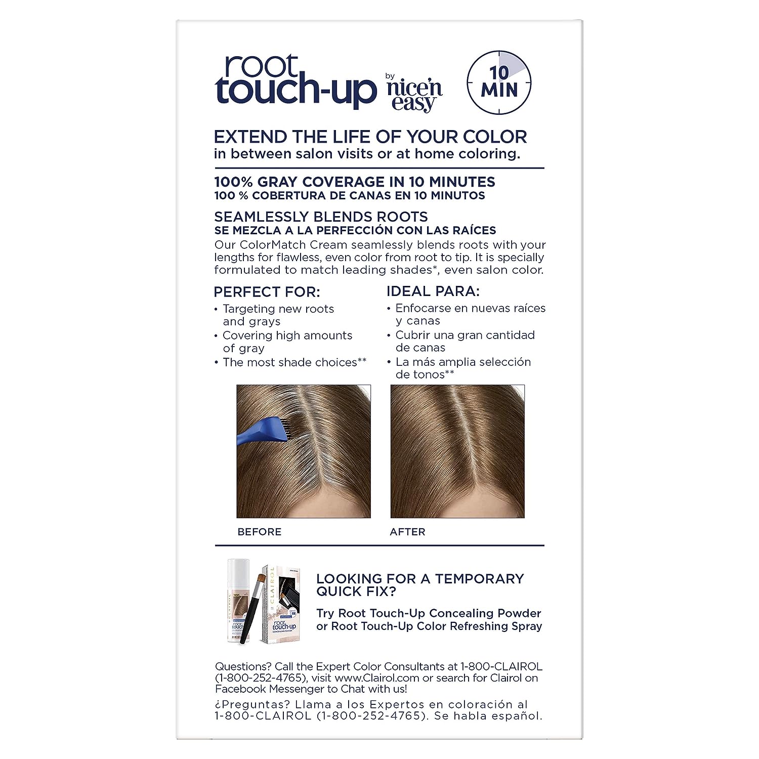 Clairol Root Touch-Up by Nice'n Easy Permanent Hair Dye, 6G Light Golden Brown Hair Color, Pack of 2