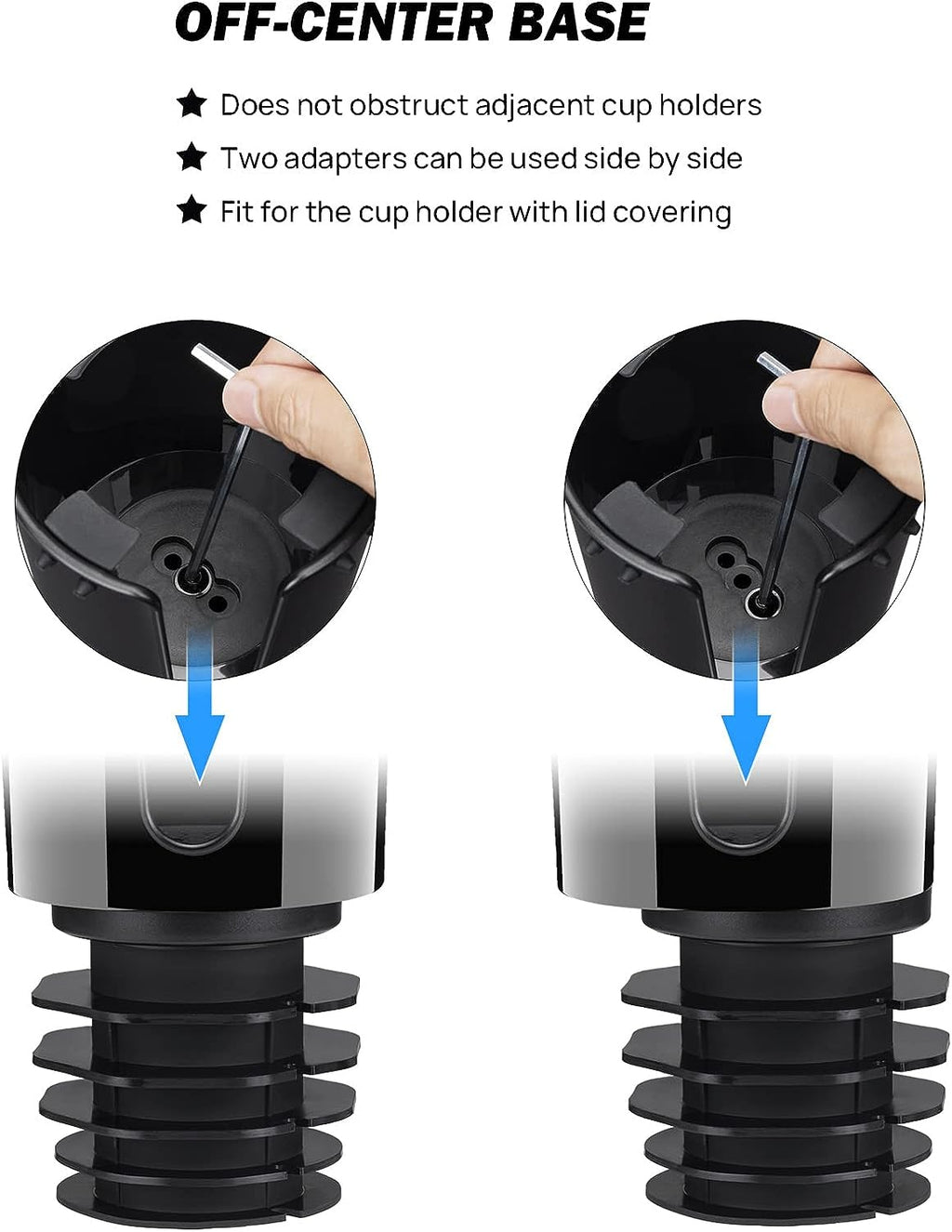 JoyTutus Cup Holder Expander with Storage Box for Car, Large Cup Holder Adapt Most Regular Cup Holder 18-40oz, fit in 2.75-3.25inch Car Holder, with Attached Organizer