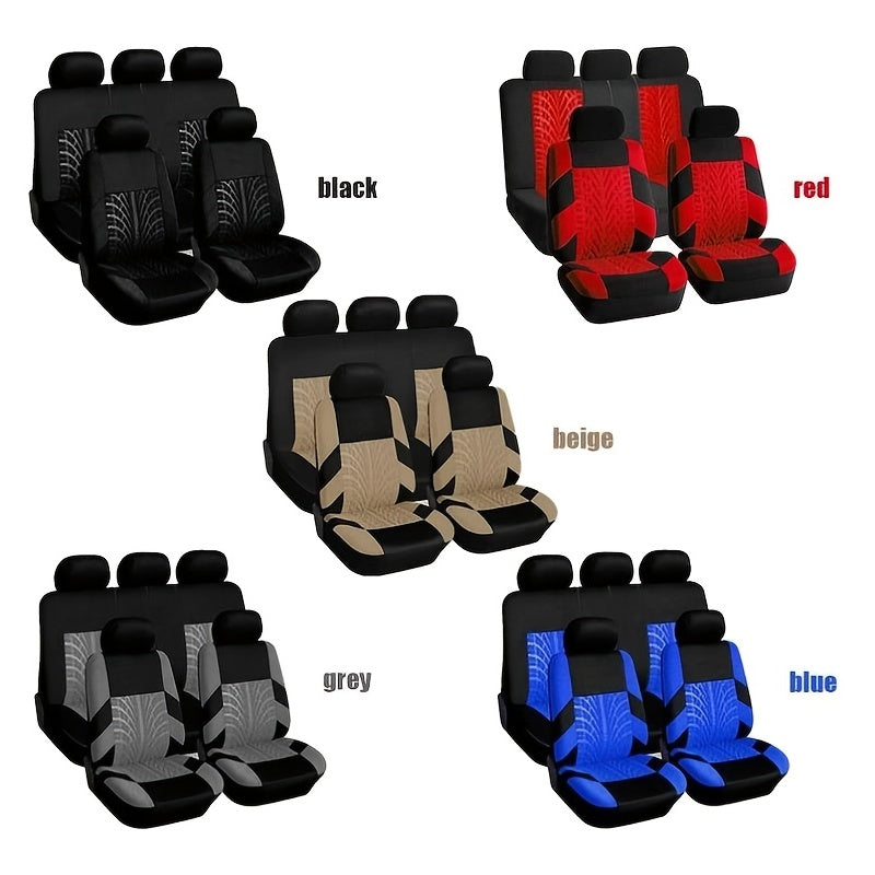 5 Seats Car Seat Covers, Breathable Polyester Split Automotive Front Rear Seat Cushion Covers, Vehicle Seat Protectors Universal For Cars, Trucks, SUV
