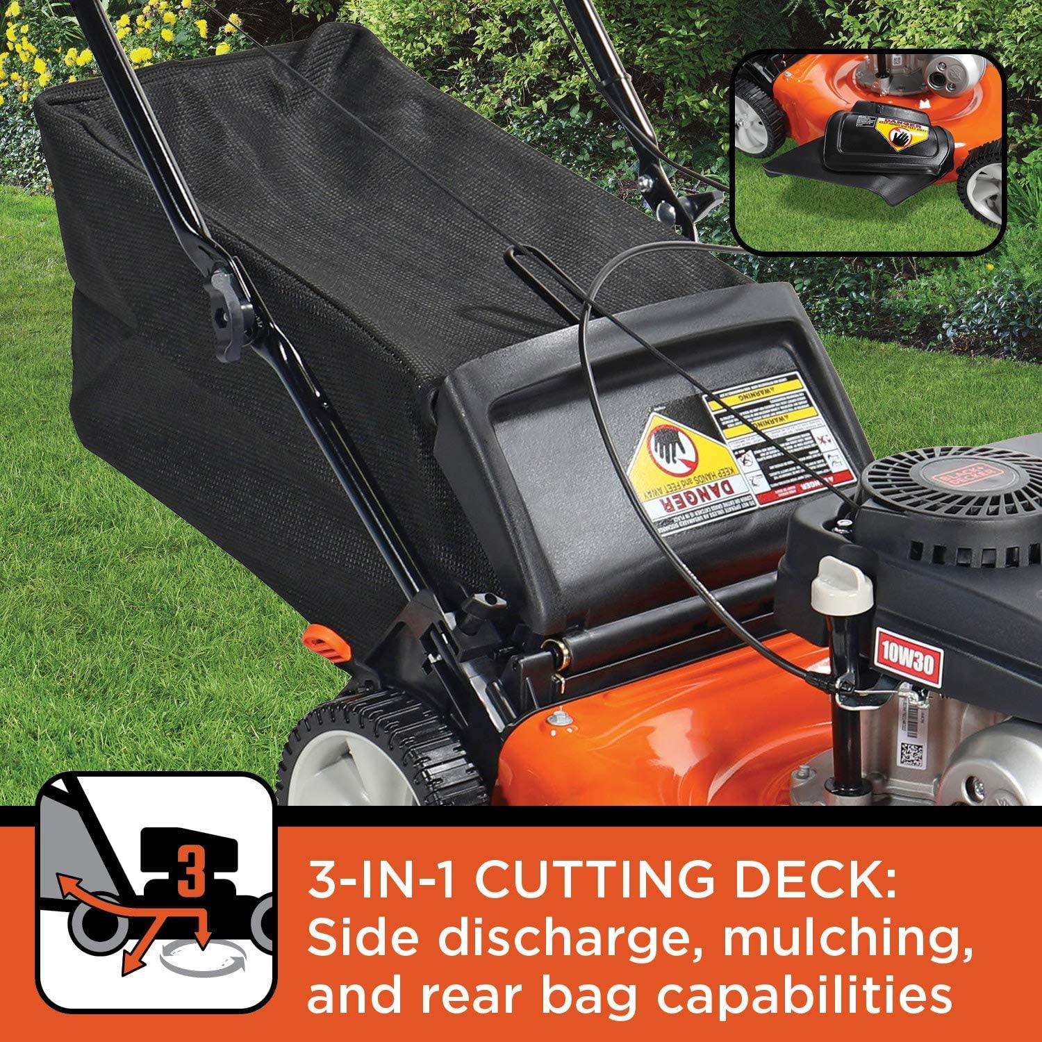 BLACK+DECKER 21" 140cc 3-in-1 Gas Powered Self Propelled Push Mower