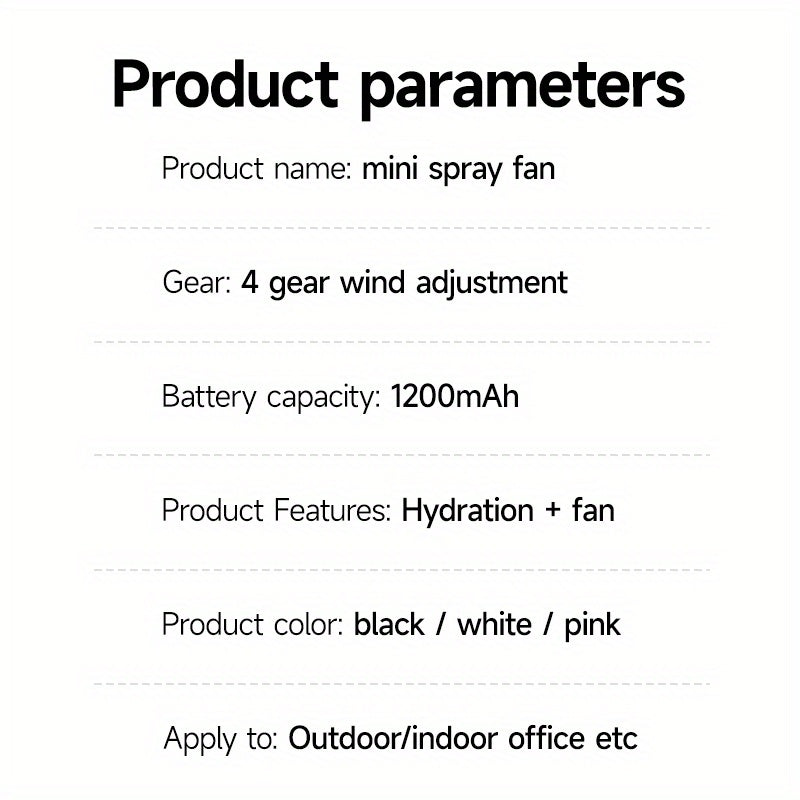 Portable Rechargeable Handheld Misting Fan - Battery Operated Mini Face Steamer for Travel &amp; Outdoors
