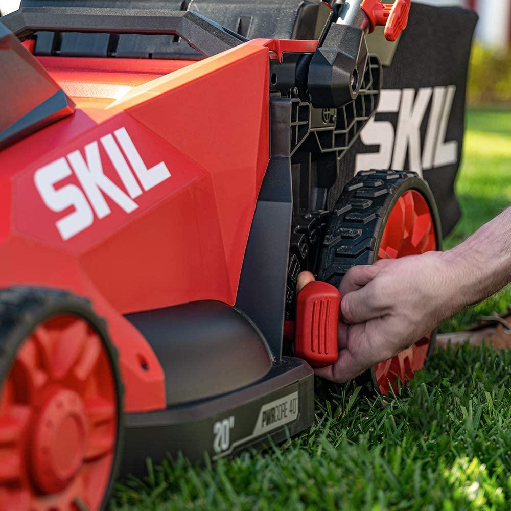 SKIL PM4910-10 PWR CORE 40 20-Inch 40V Brushless Push Mower Kit Includes 5.0Ah Lithium Battery and Auto PWR Jump Charger
