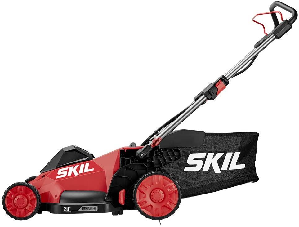 SKIL PM4910-10 PWR CORE 40 20-Inch 40V Brushless Push Mower Kit Includes 5.0Ah Lithium Battery and Auto PWR Jump Charger