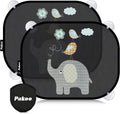 Pakoo Car Sun Shade Baby with UV Protection, Car Window Sun Shade for Children with Cute Animal Motifs, 2 Pack - 17.7 x 14 inches