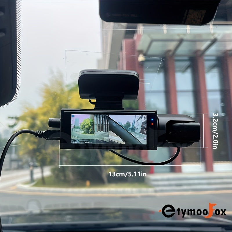 Dash Camera Front And Inside,3.16inchdash Cam 1080P, G Sensor HD Night Vision Loop Recording Wide Angle Car DVR (blue Photodiode Position Is Random)