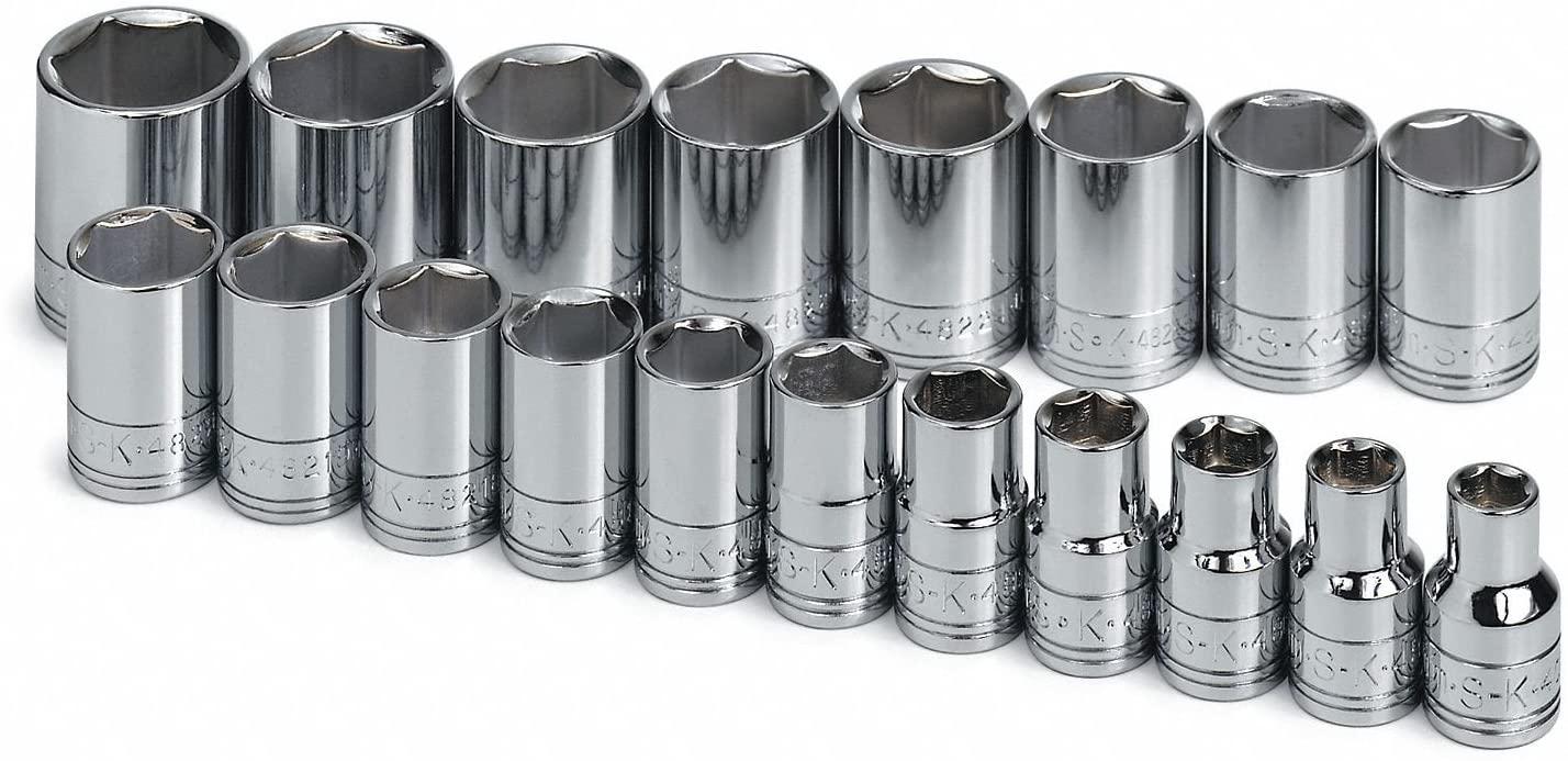 S K Hand Tools SKT1959 .50in. Drive 6 Point Metric Standard Socket Set - 19 Pieces