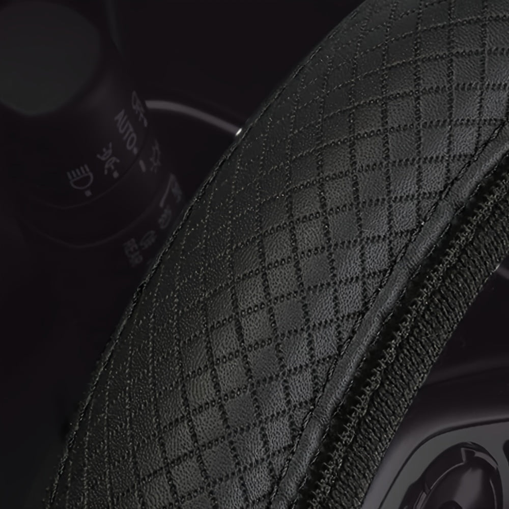 Car PU Leather Steering Wheel Cover