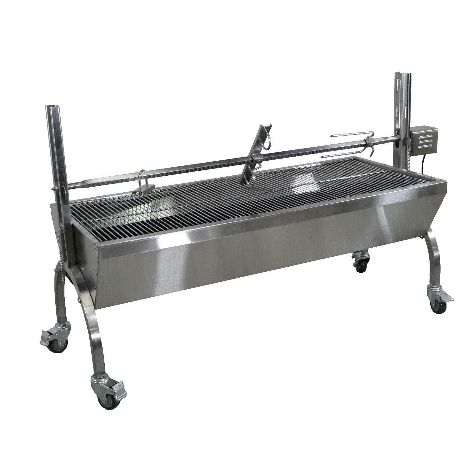 13W  Steel Rotisserie Grill, Rated 88 LB, BBQ Spit