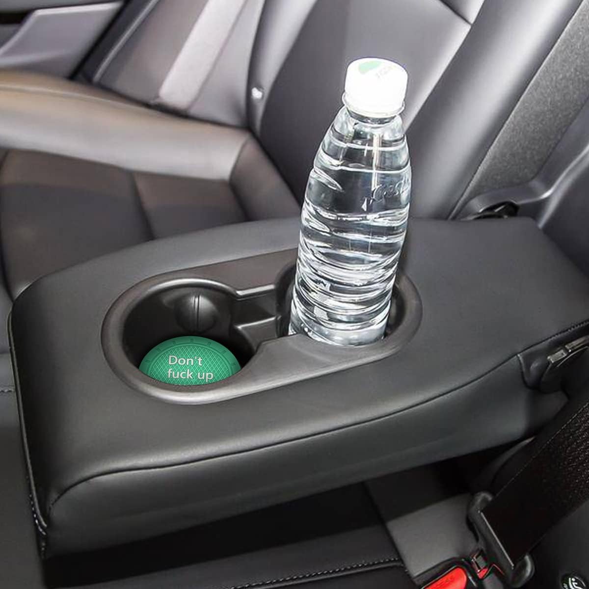 8sanlione Car Cup Coaster, 4Pcs 2.75 Inch Auto Cup Holder Insert Coasters, Anti-Slip Waterproof Embedded Drink Mat, Automotive Interior Accessories for Men and Women (D Light Green/4PCS)