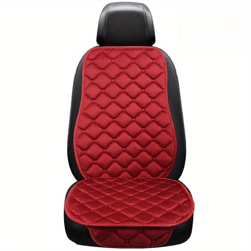 1pc/2pcs Car Seat Cover With Soft Velvet And Plaid Comfortable Memory Foam With Phone StoraBag Back Non-slip Silicone Particle Back Seat Cushion