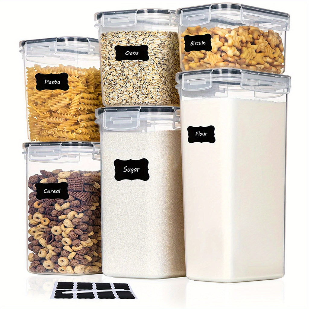 6/12pcs Airtight Food StoraContainers W/Lids,BPA Plastic Dry Food Canisters For Kitchen Pantry Organization And Storage,Dishwasher Safe