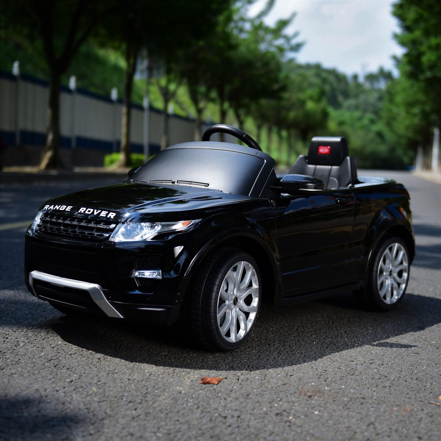 Land Rover 12 volt Ride on power battery car for kids Remote control LED ligths MP3 Engine Sounds  - Black