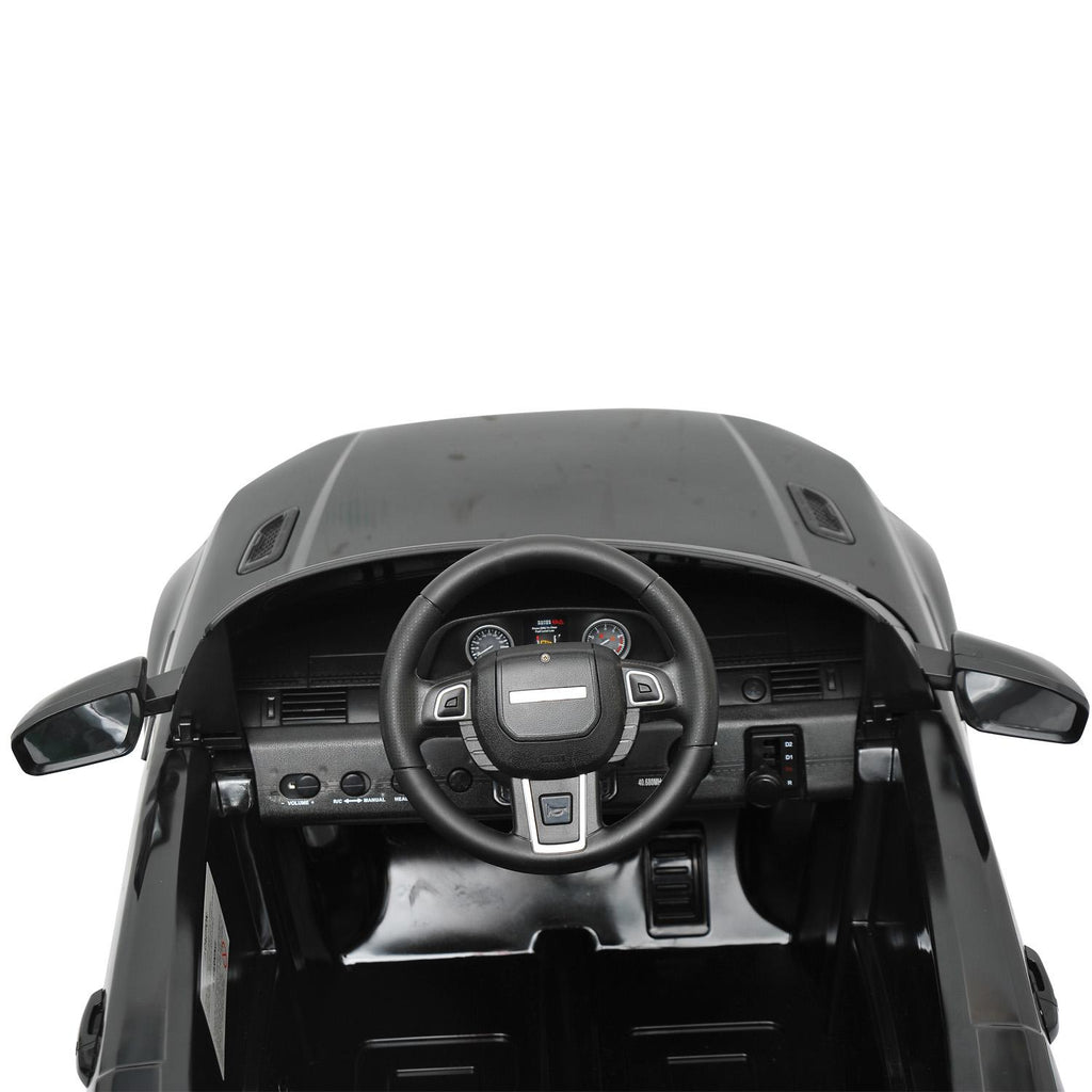 Land Rover 12 volt Ride on power battery car for kids Remote control LED ligths MP3 Engine Sounds  - Black