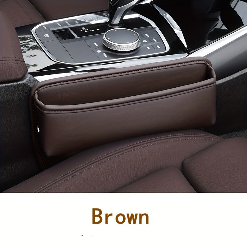 Upgrade Your Car with a PU Leather Seat Gap Manager - Keep Your Belongings Secure &amp; Organized!