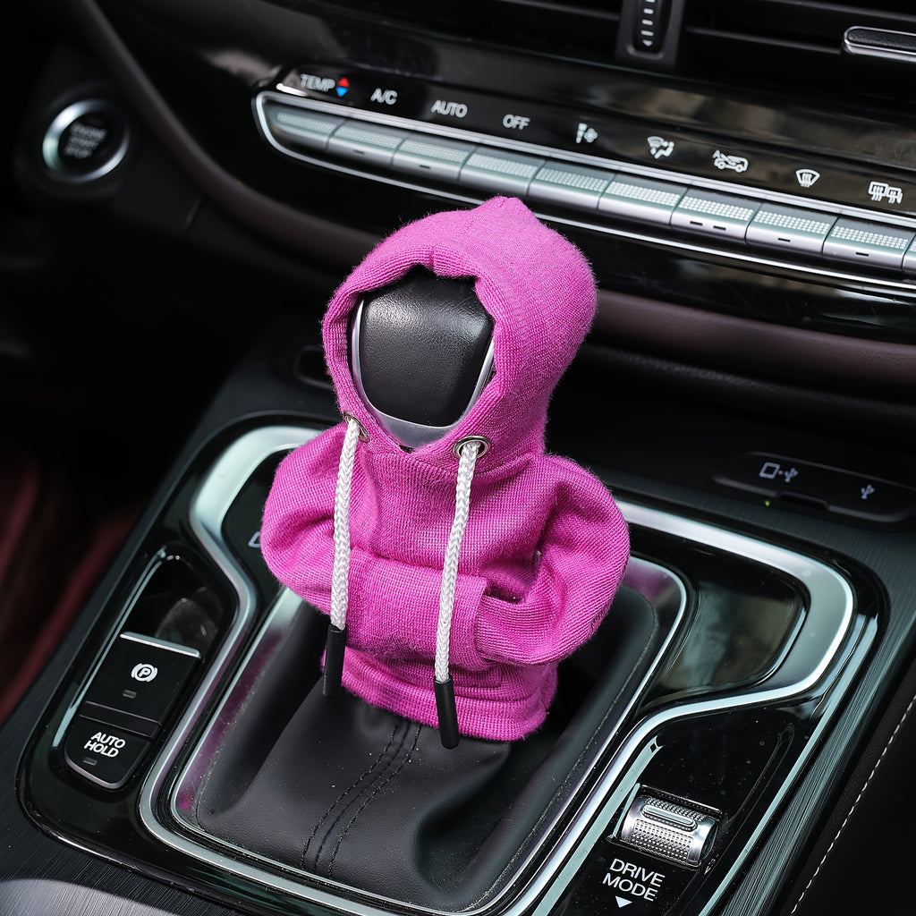 LarSize Universal Car Gear Shift Cover Hoodie, Fashionable Mini Hooded Sweatshirt For Auto Gear Stick Shifter Knob, Interior Accessories Decor