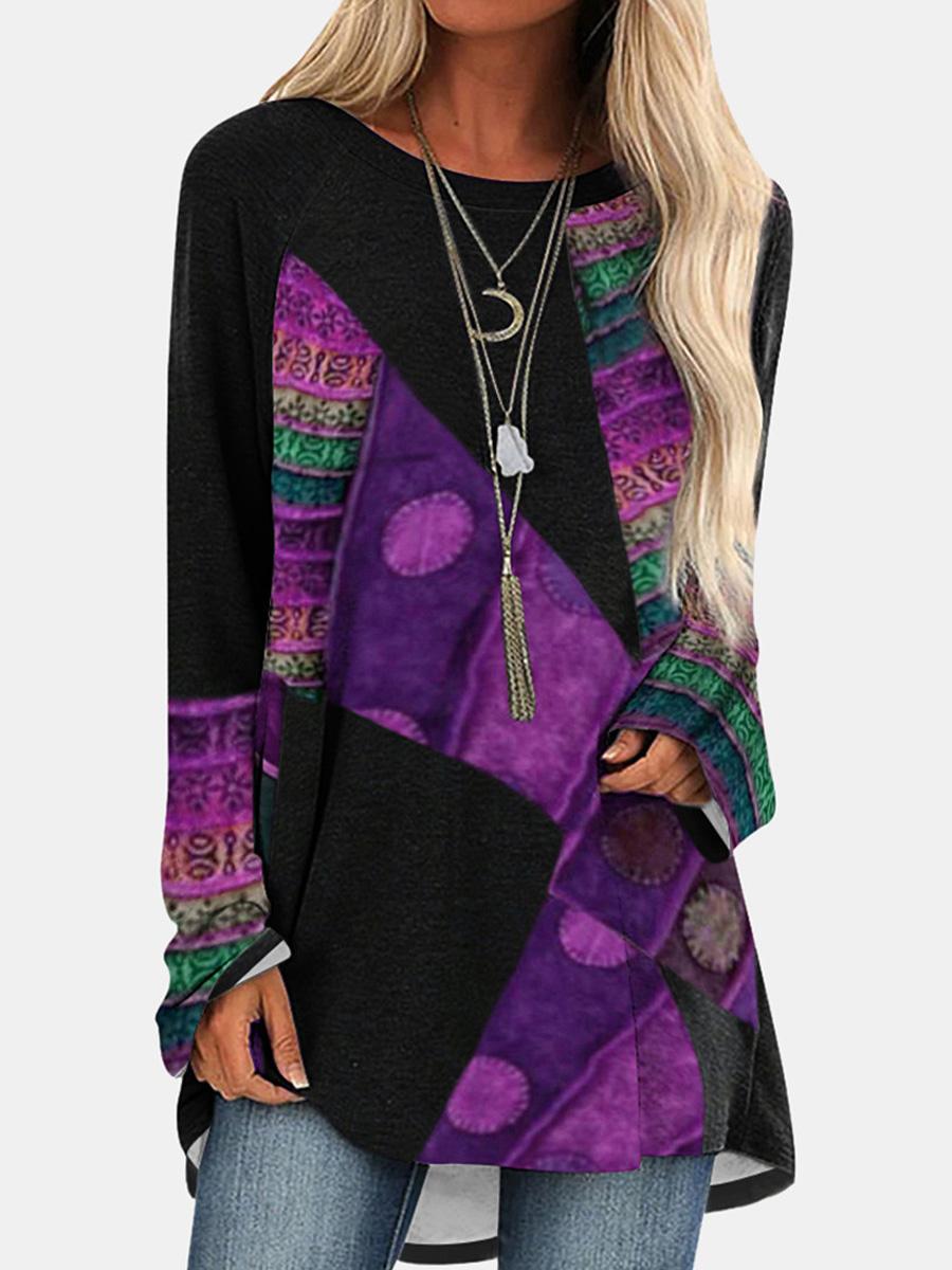 Retro Print Long Sleeve T-Shirt