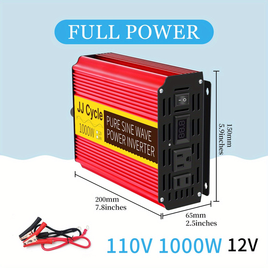 Pure Sine Wave Power Inverter 12V/24V To 110V 60HZ 500W 1000W 1500W 2000W DC To AC VoltaConverter Power Supply
