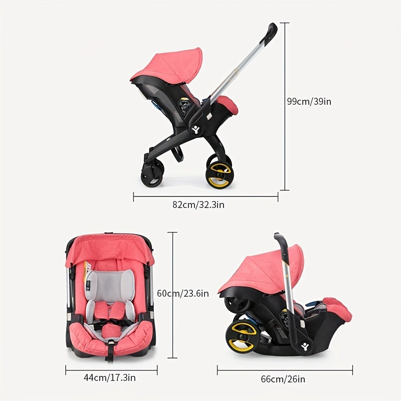 Effortless Baby Strolling, 4-in-1 Foldable Stroller For Use In Shopping Malls, Supermarkets, And Outdoors,  Thanksgiving, Christmas, Year Gift